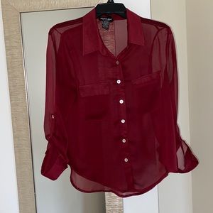 Red button down shirt